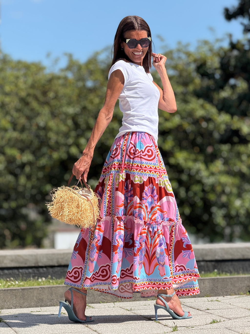 Skirt Alessia Print Pink