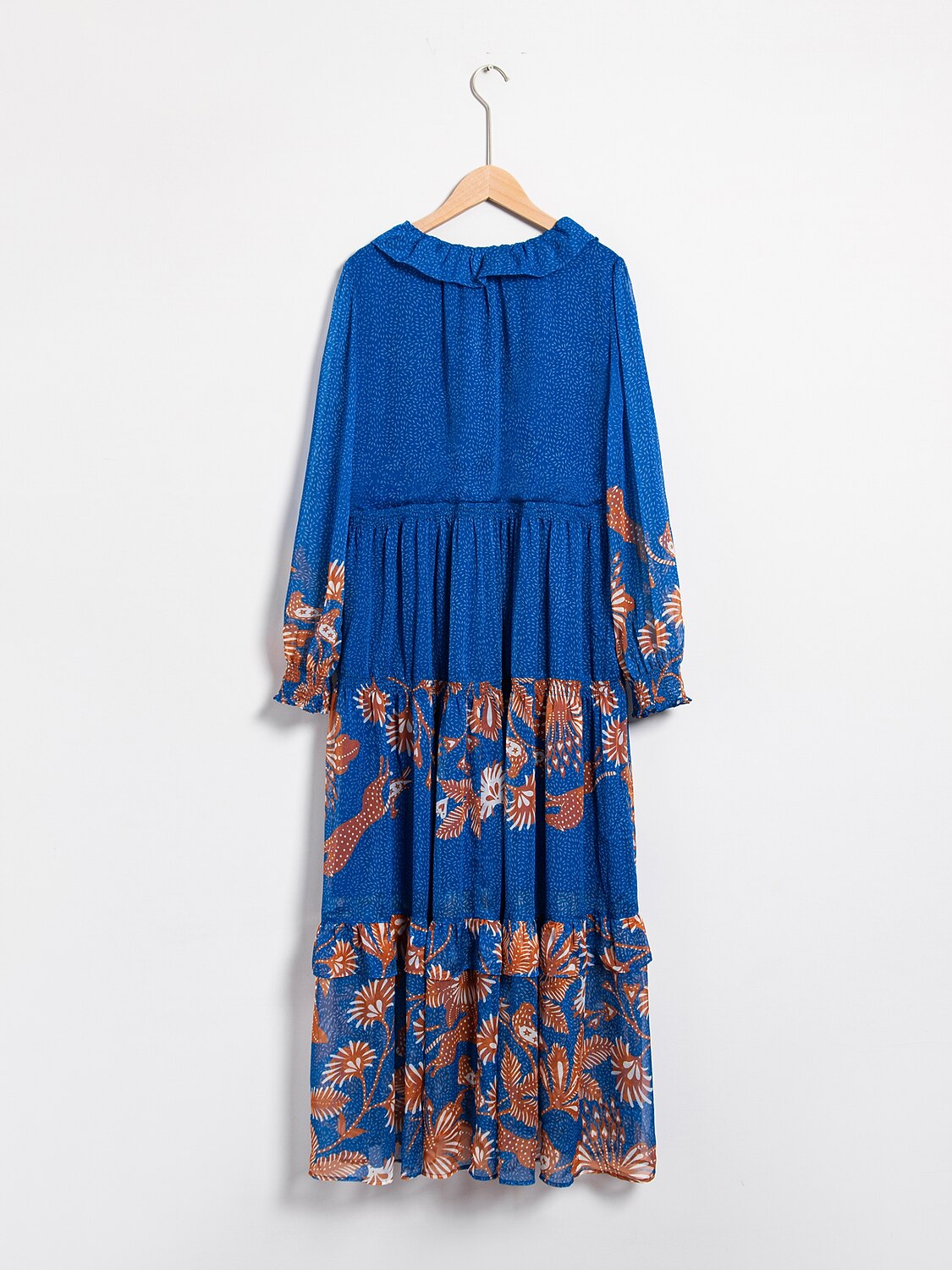 Jungle Butterfly Flowy Chiffon Maxi Dress