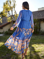Jungle Butterfly Flowy Chiffon Maxi Dress