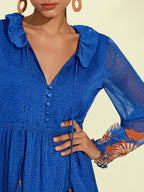 Jungle Butterfly Flowy Chiffon Maxi Dress